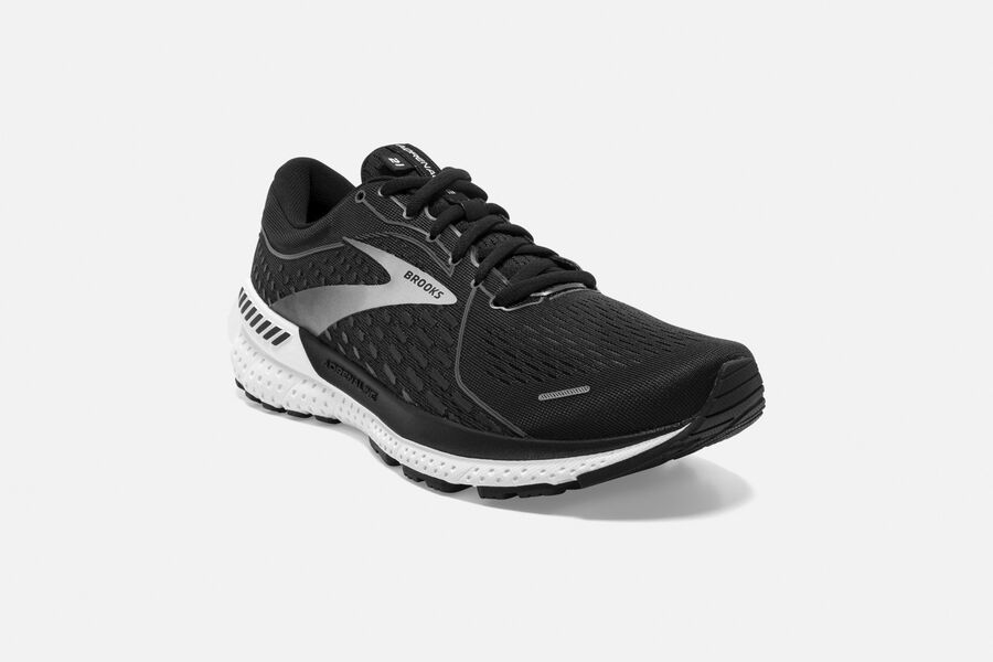 Brooks Adrenaline GTS 21 Road Running Shoes - Womens - Black/White - PV1046785